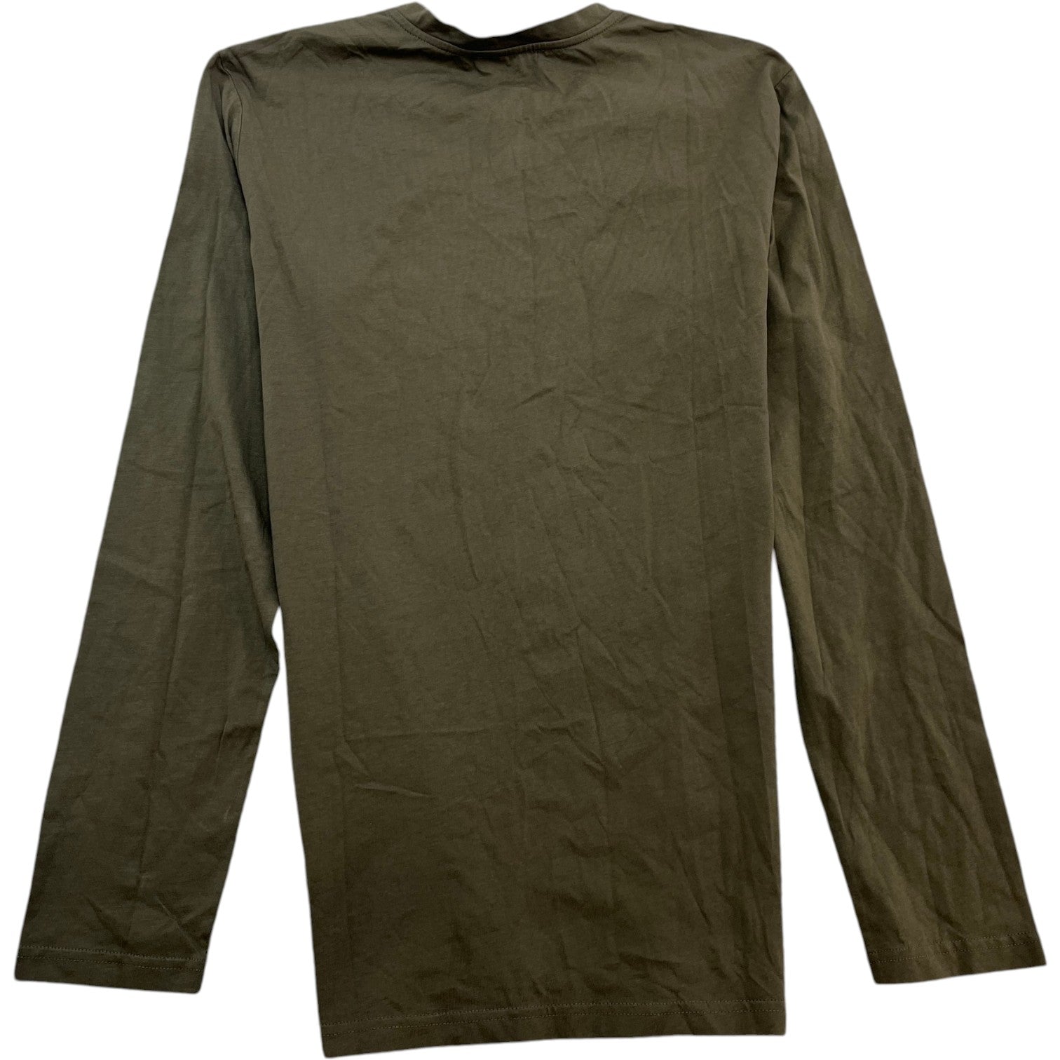 Women's Logo Print Button Long Sleeve T-Shirt Khaki Size M - Photo 2