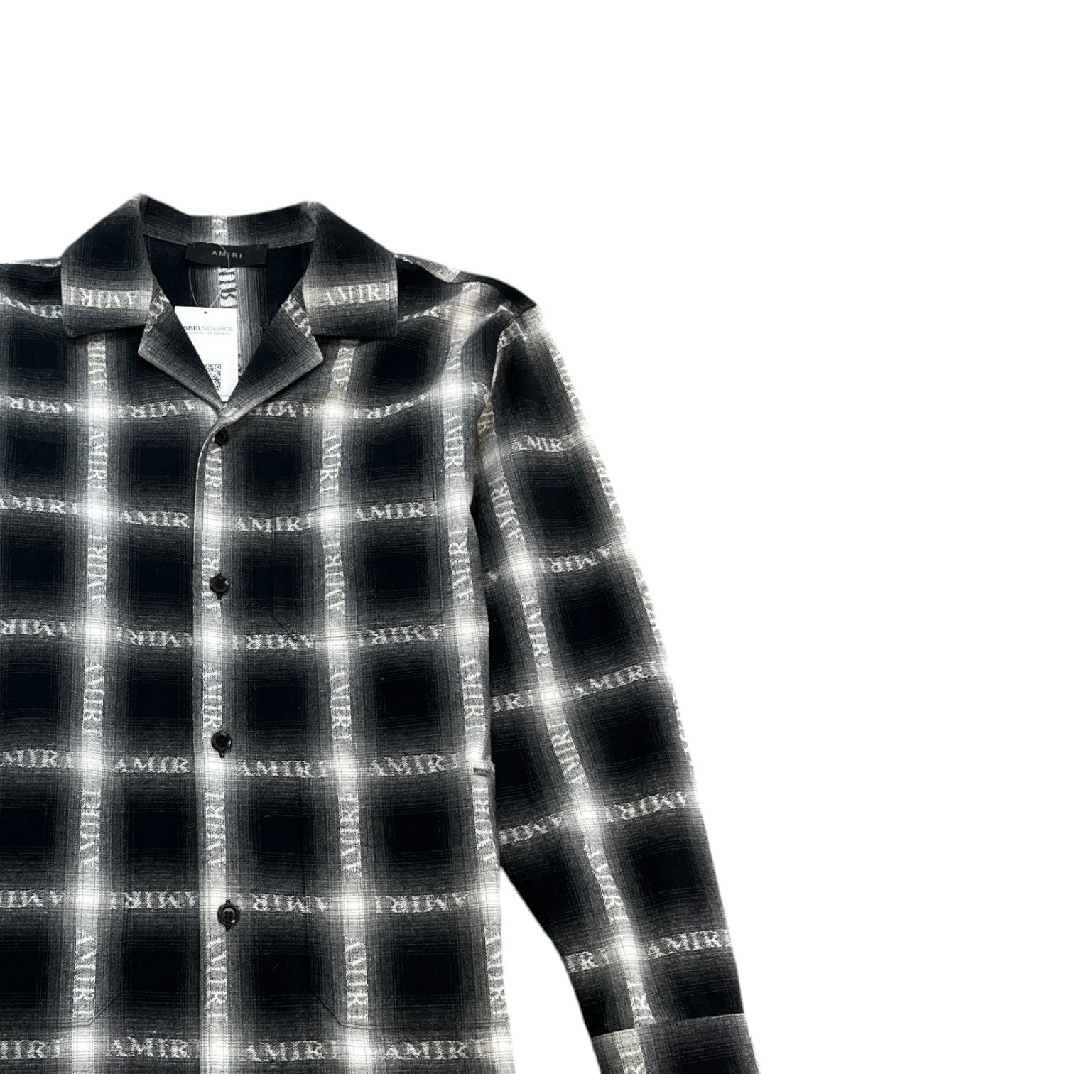 Men's Plaid Print OverShirt Black Size M - Photo 3