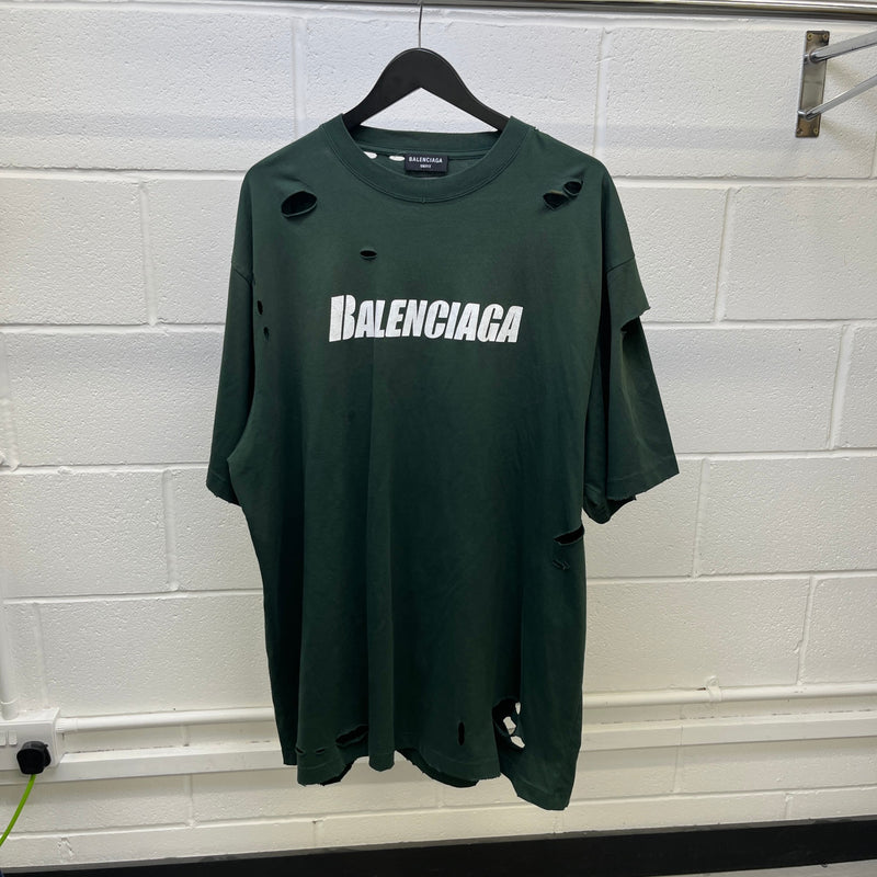 Men's Caps Rip T-Shirt Green Size M