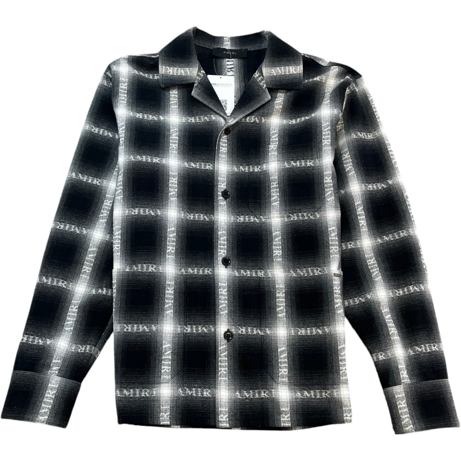 Men's Plaid Print OverShirt Black Size M - Photo 1
