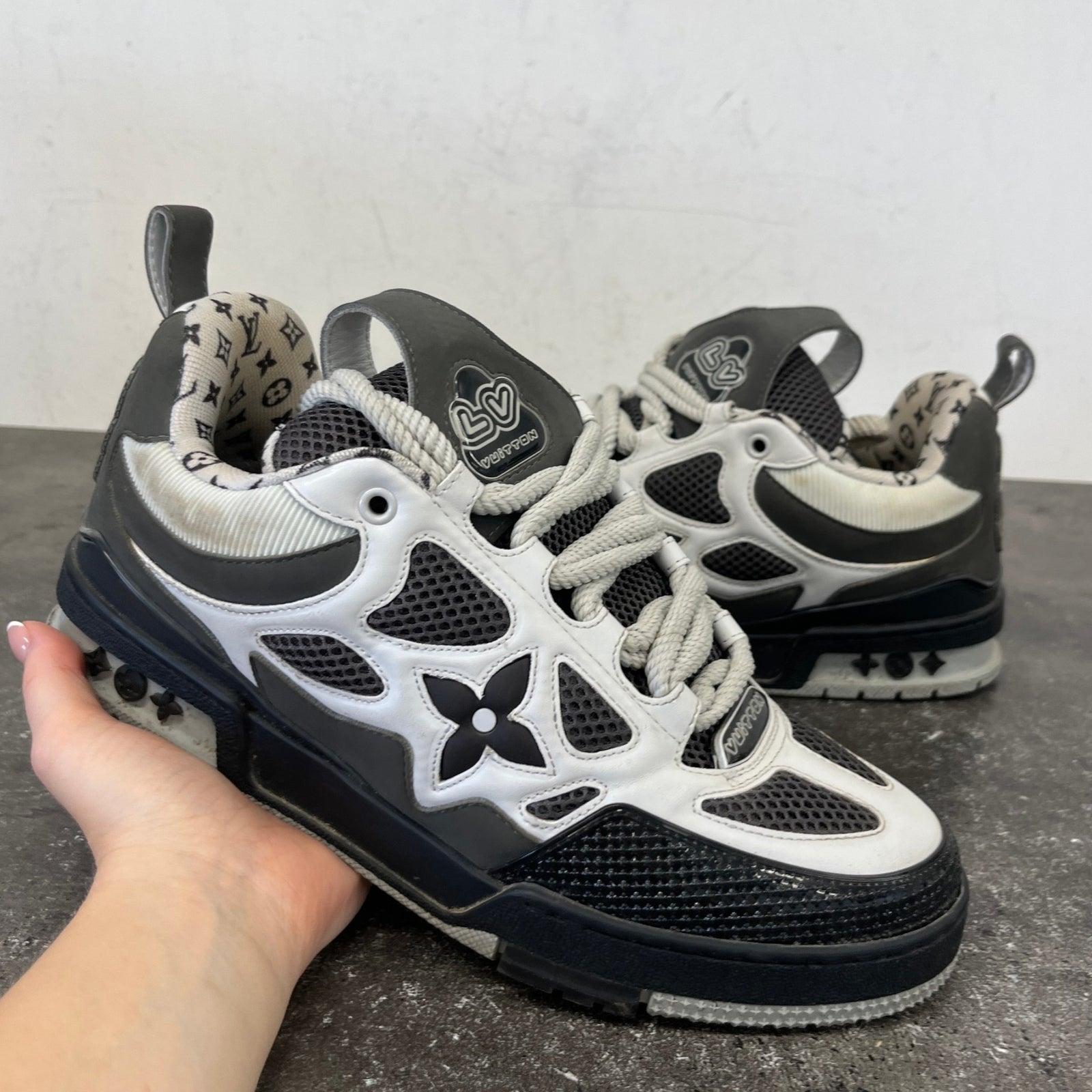 Men's Lv Skate Low Trainers Black Size EU 41 / UK 7 - Photo 12