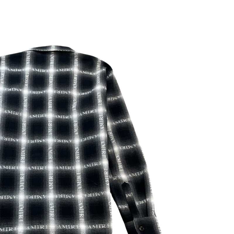 Men's Plaid Print OverShirt Black Size M