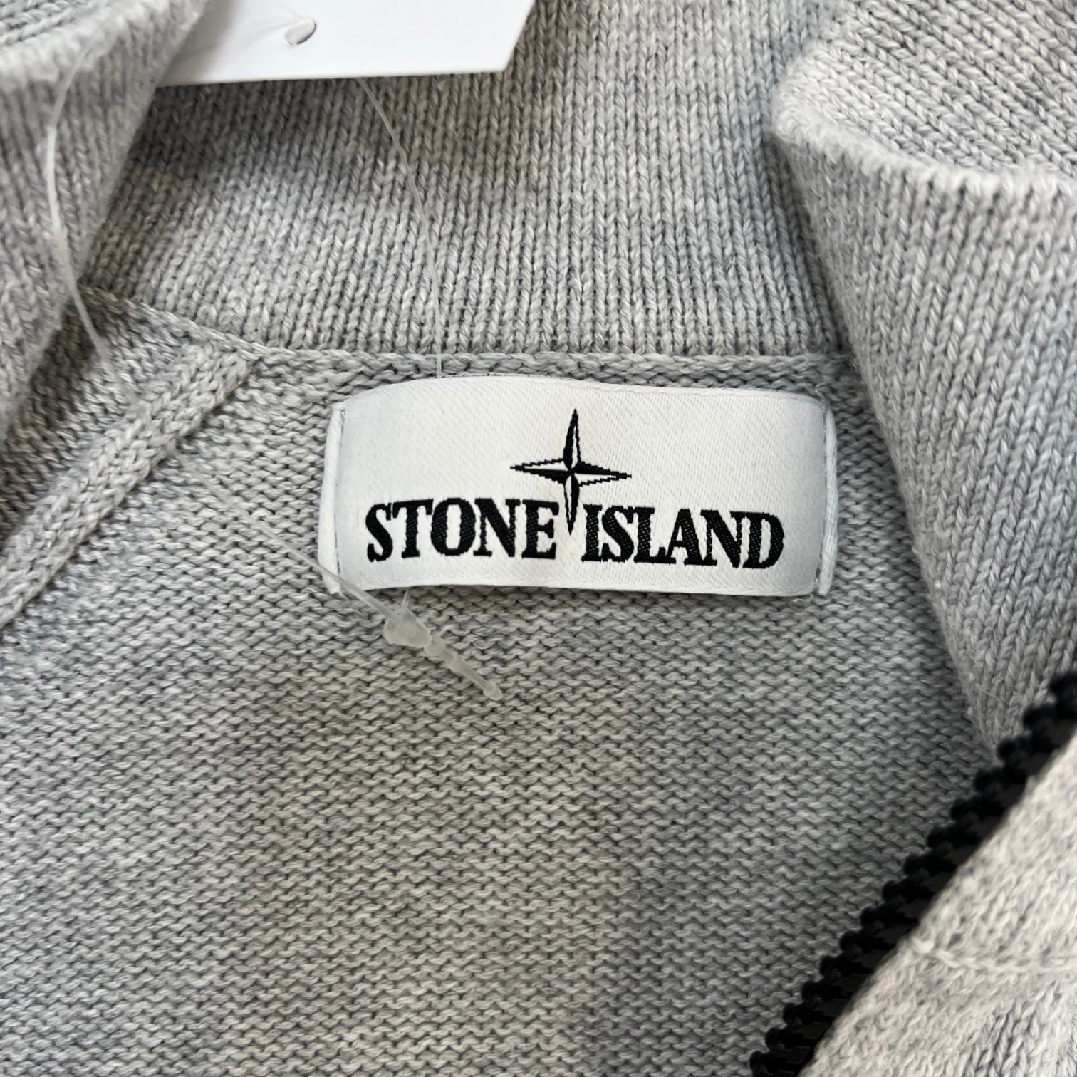 Men's Applique Logo Quarter Zip Jumper Grey Size S - Photo 7
