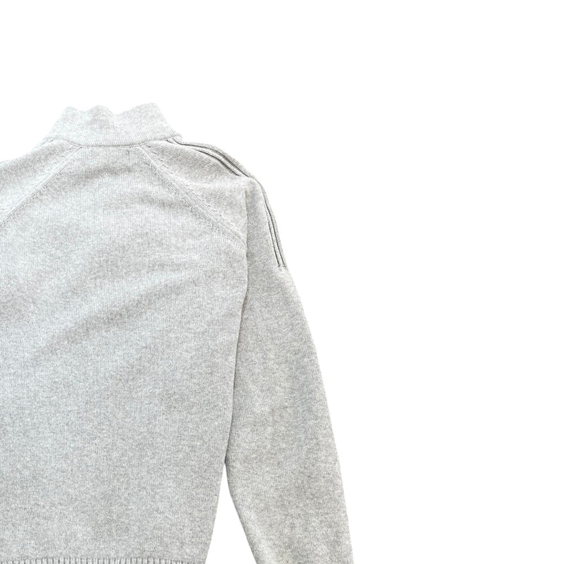 Men's Applique Logo Quarter Zip Jumper Grey Size S