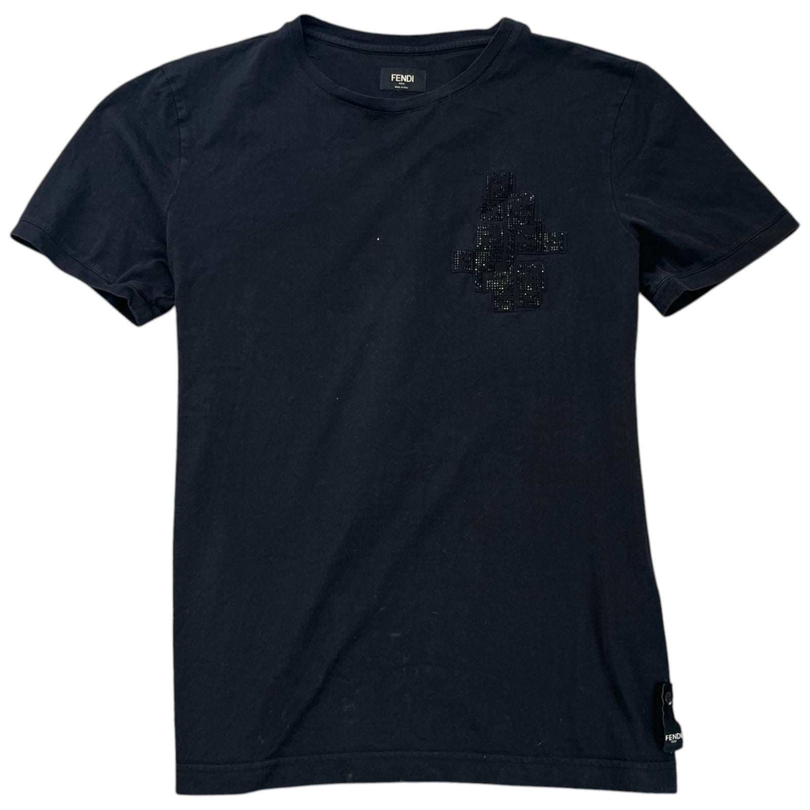 Men's Embellished Logo T-Shirt Black Size L - Photo 1