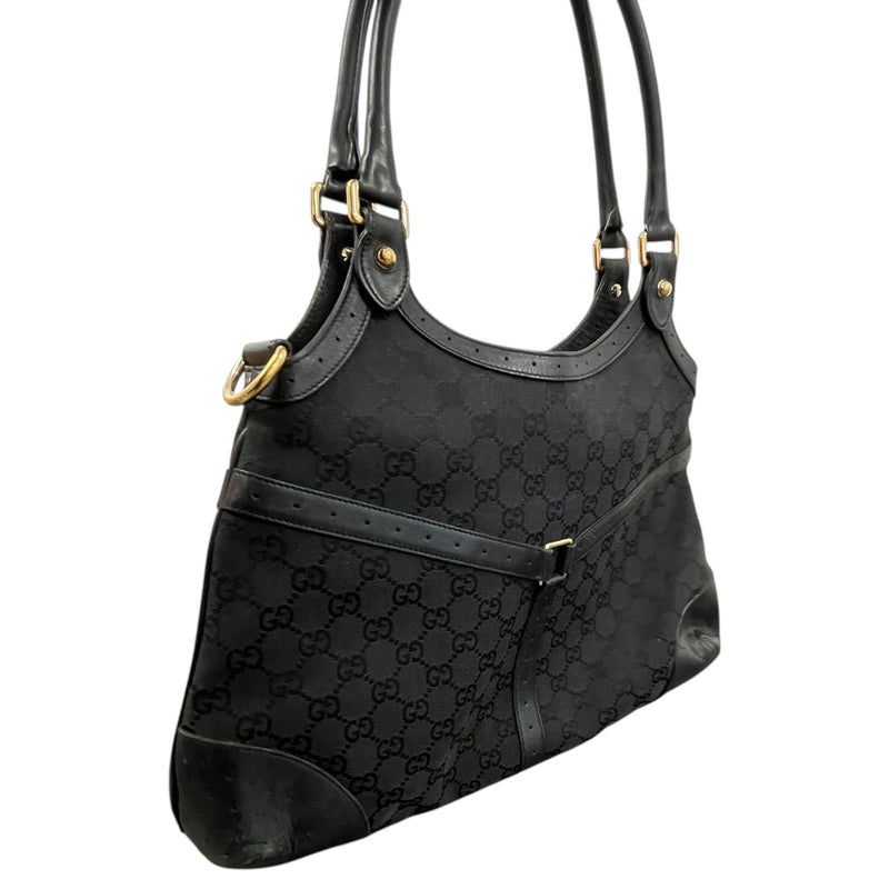 Women's GG Monogram Canvas Shoulder Handbag Black