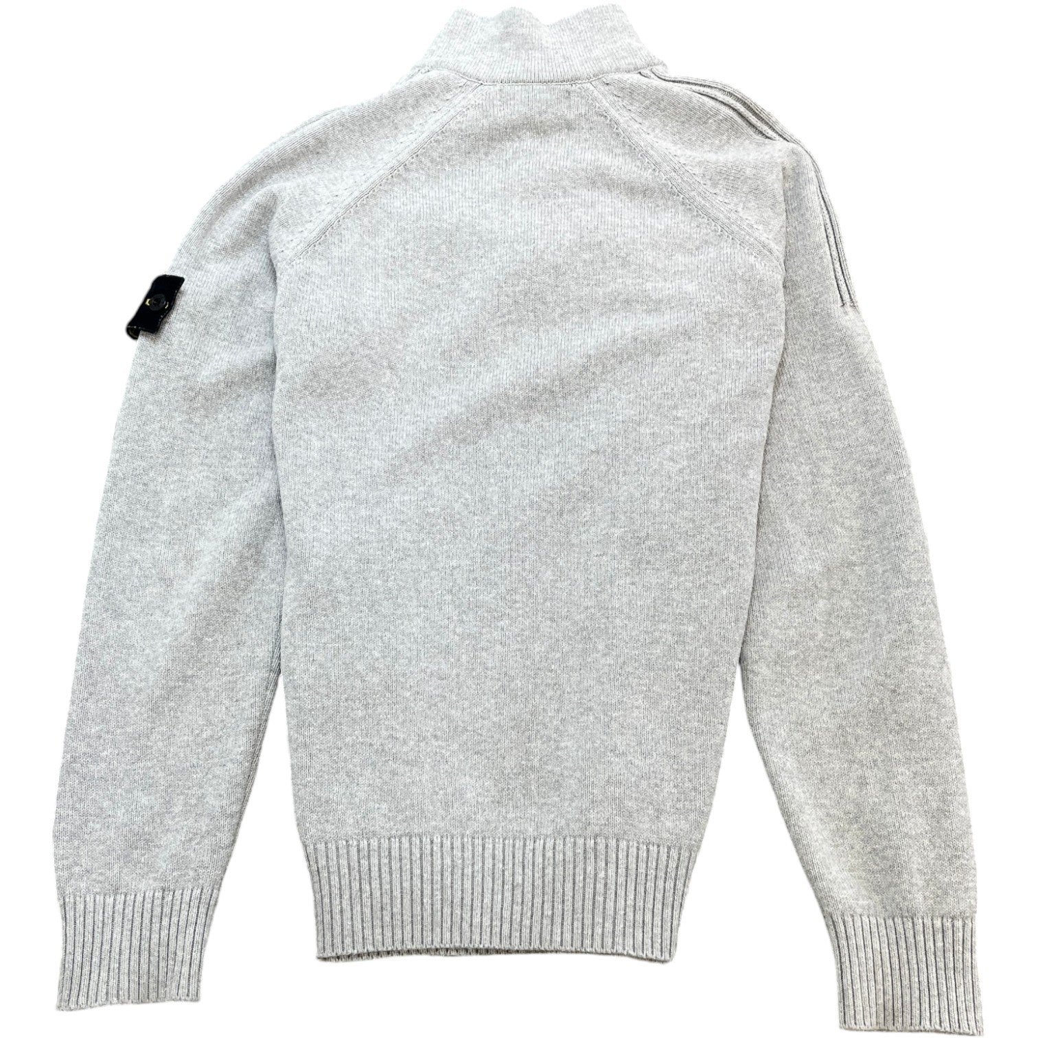 Men's Applique Logo Quarter Zip Jumper Grey Size S - Photo 2