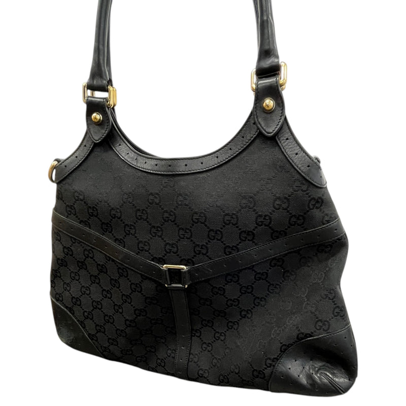 Women's GG Monogram Canvas Shoulder Handbag Black