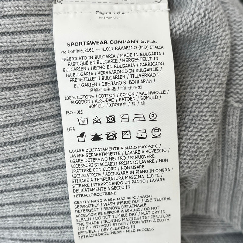 Men's Applique Logo Quarter Zip Jumper Grey Size S