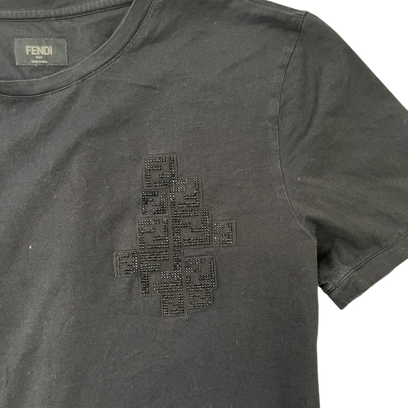 Men's Embellished Logo T-Shirt Black Size L