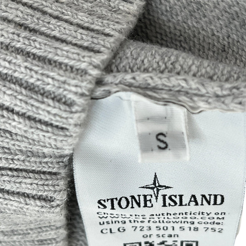 Men's Applique Logo Quarter Zip Jumper Grey Size S