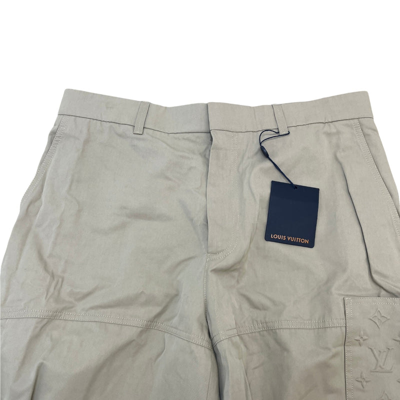 Men's Embossed Monogram Trousers Beige Size IT 52 / UK 36
