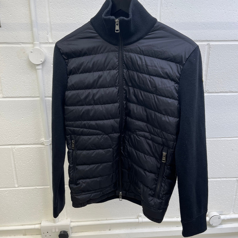 Men's Cardigan Tricot Down Jacket Black Size S