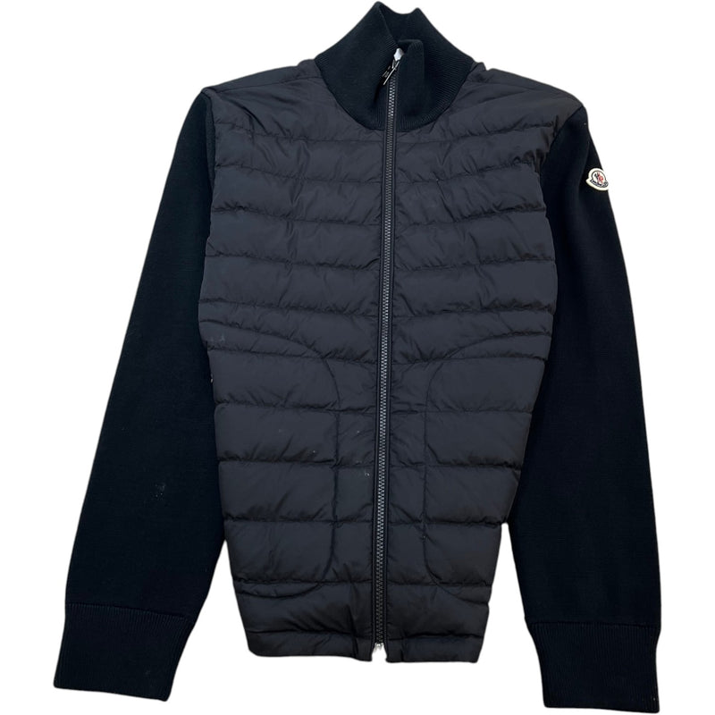 Men's Cardigan Tricot Down Jacket Black Size S