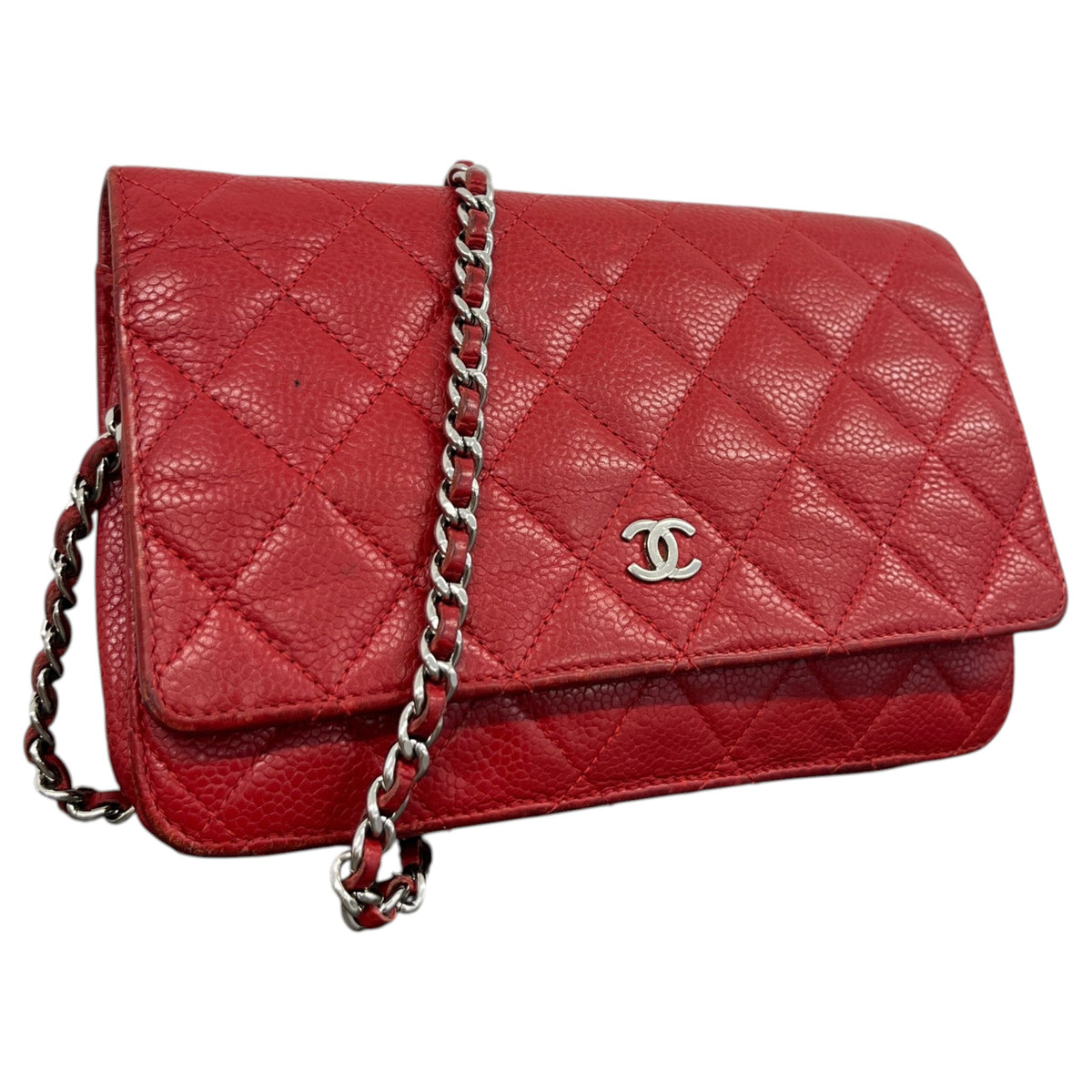 Women's Wallet On Chain Crossbody Bag Red - Photo 4