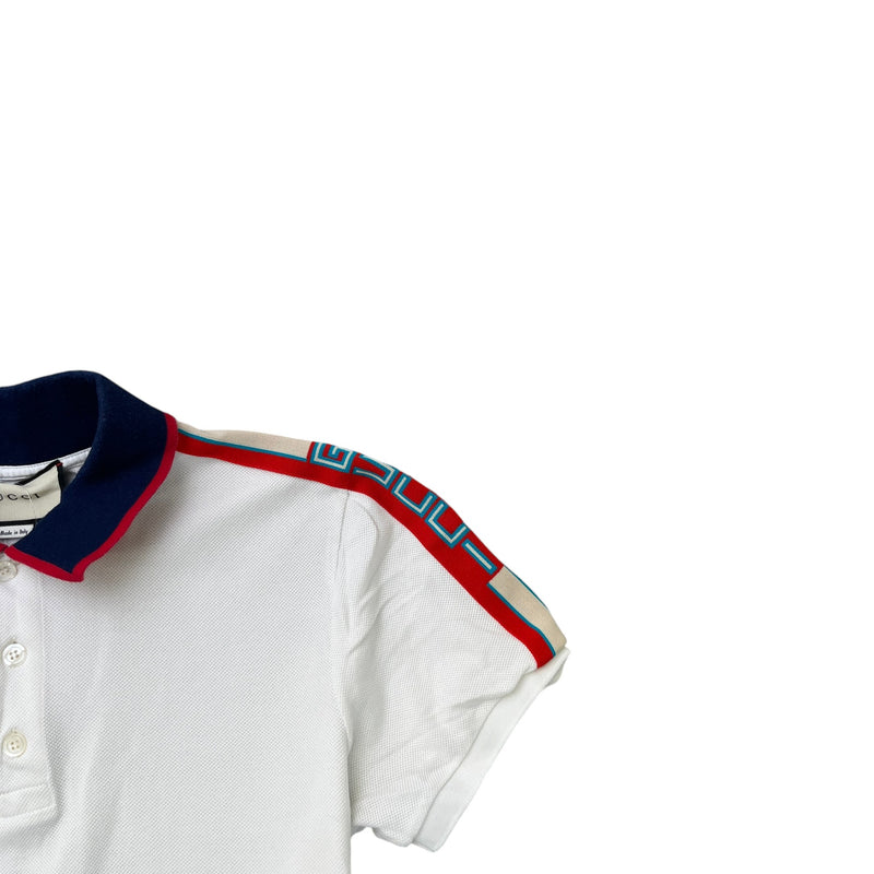 Men's Tape Logo Polo Shirt White Size M