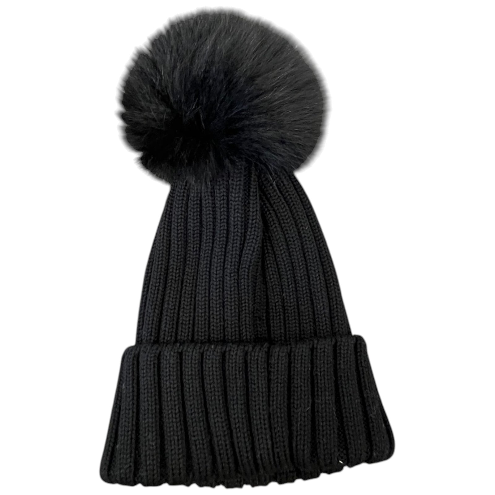 Women's Pom Pom Beanie Hat Black - Photo 4