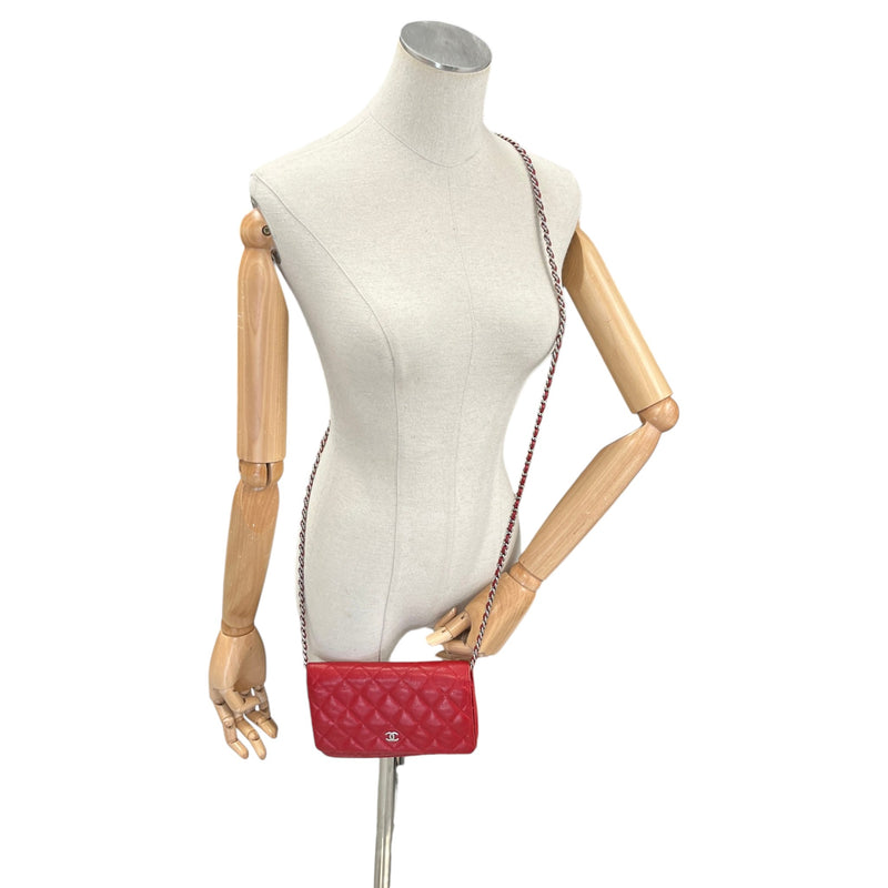 Women's Wallet On Chain Crossbody Bag Red
