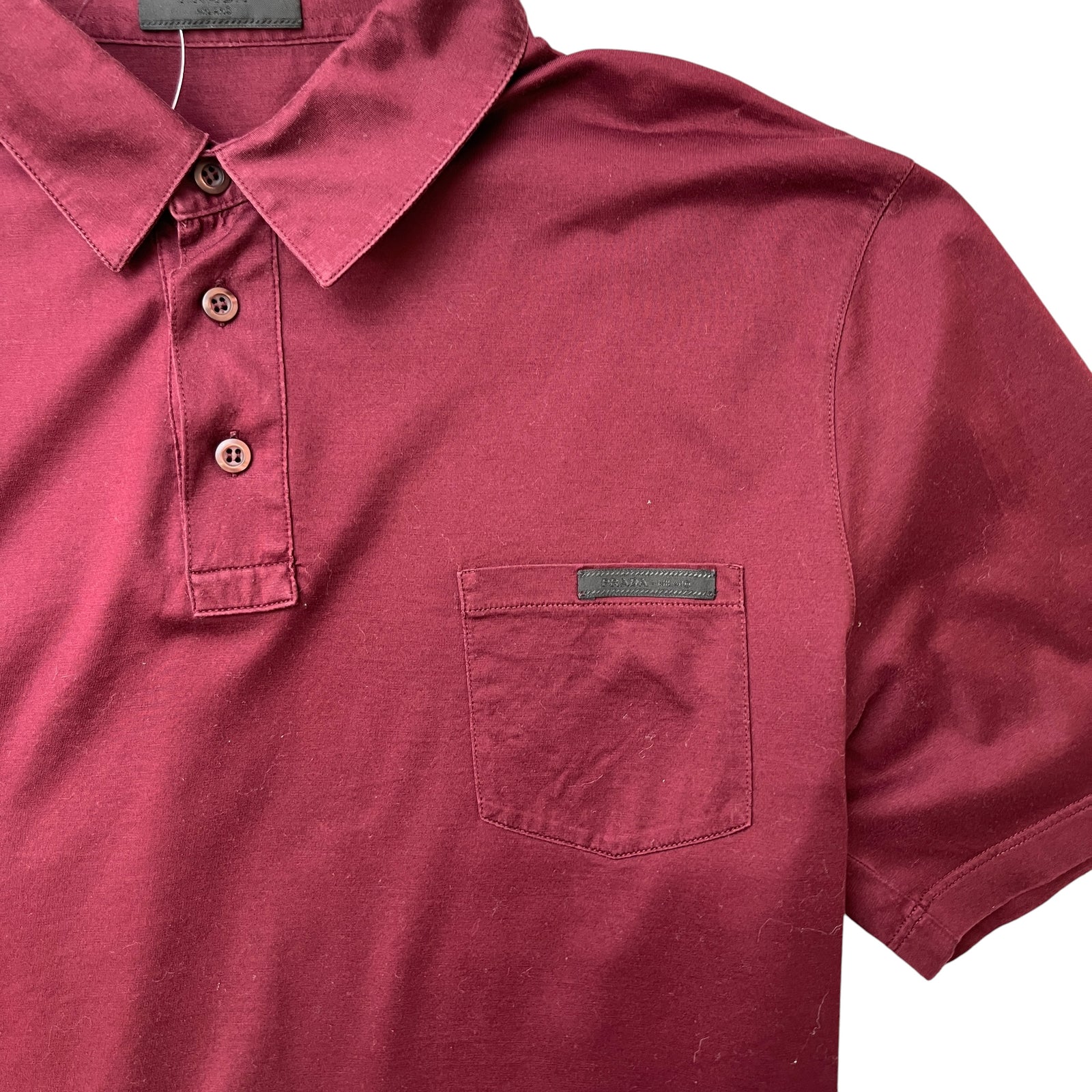 Men's Embroidered Logo Polo Shirt Burgundy Size L - Photo 5