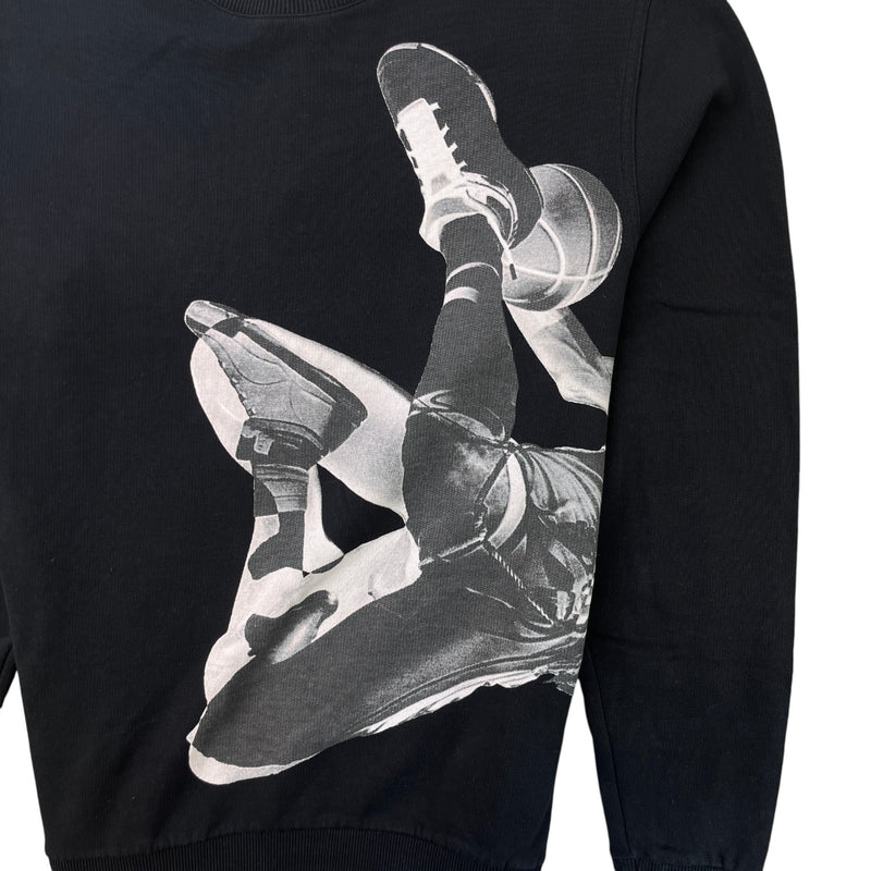 Men's Basketball Star Print Sweatshirt Black Size S
