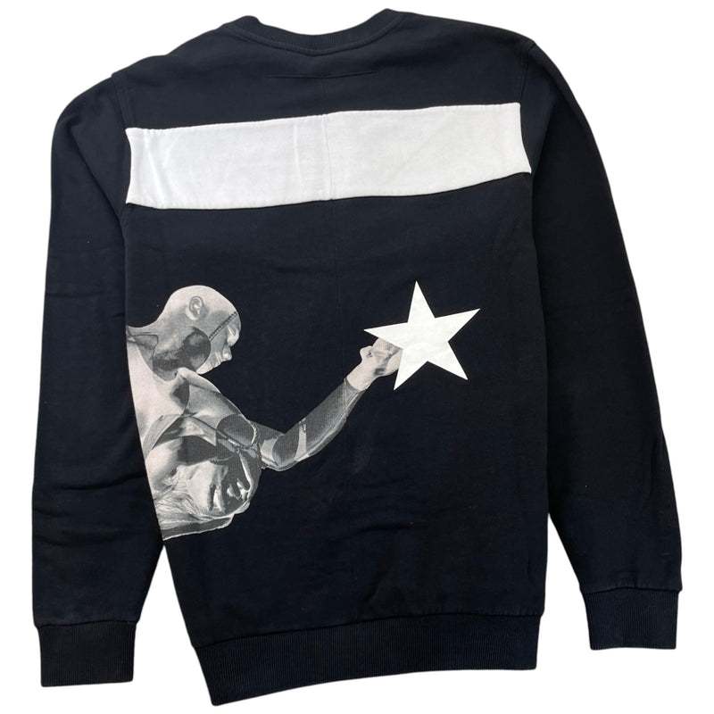 Men's Basketball Star Print Sweatshirt Black Size S