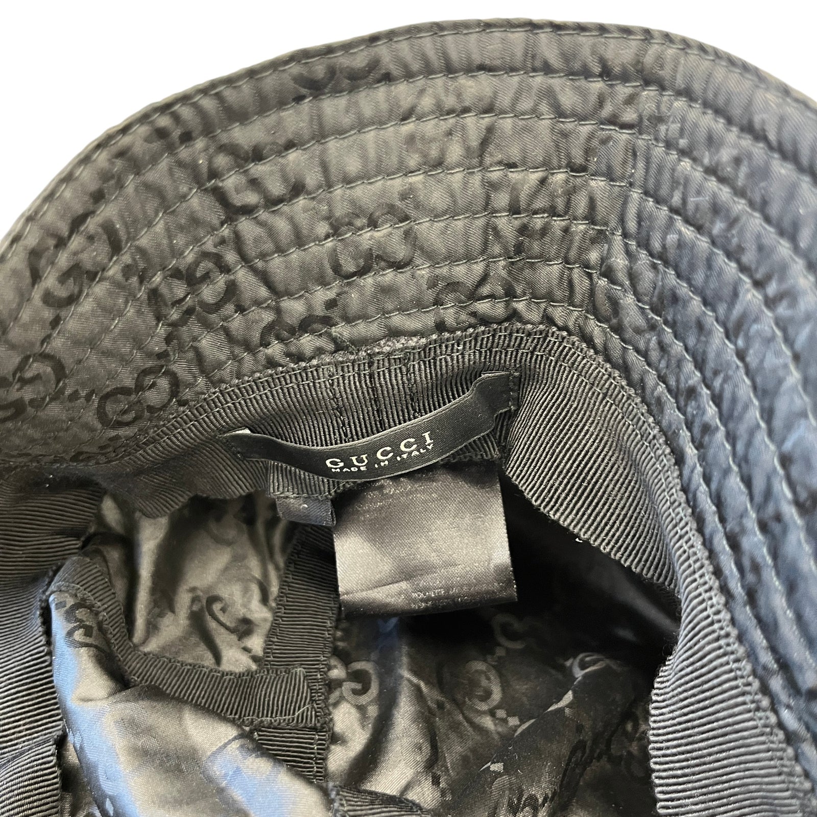 Men's GG Supreme Bucket Hat Black Size S - Photo 8