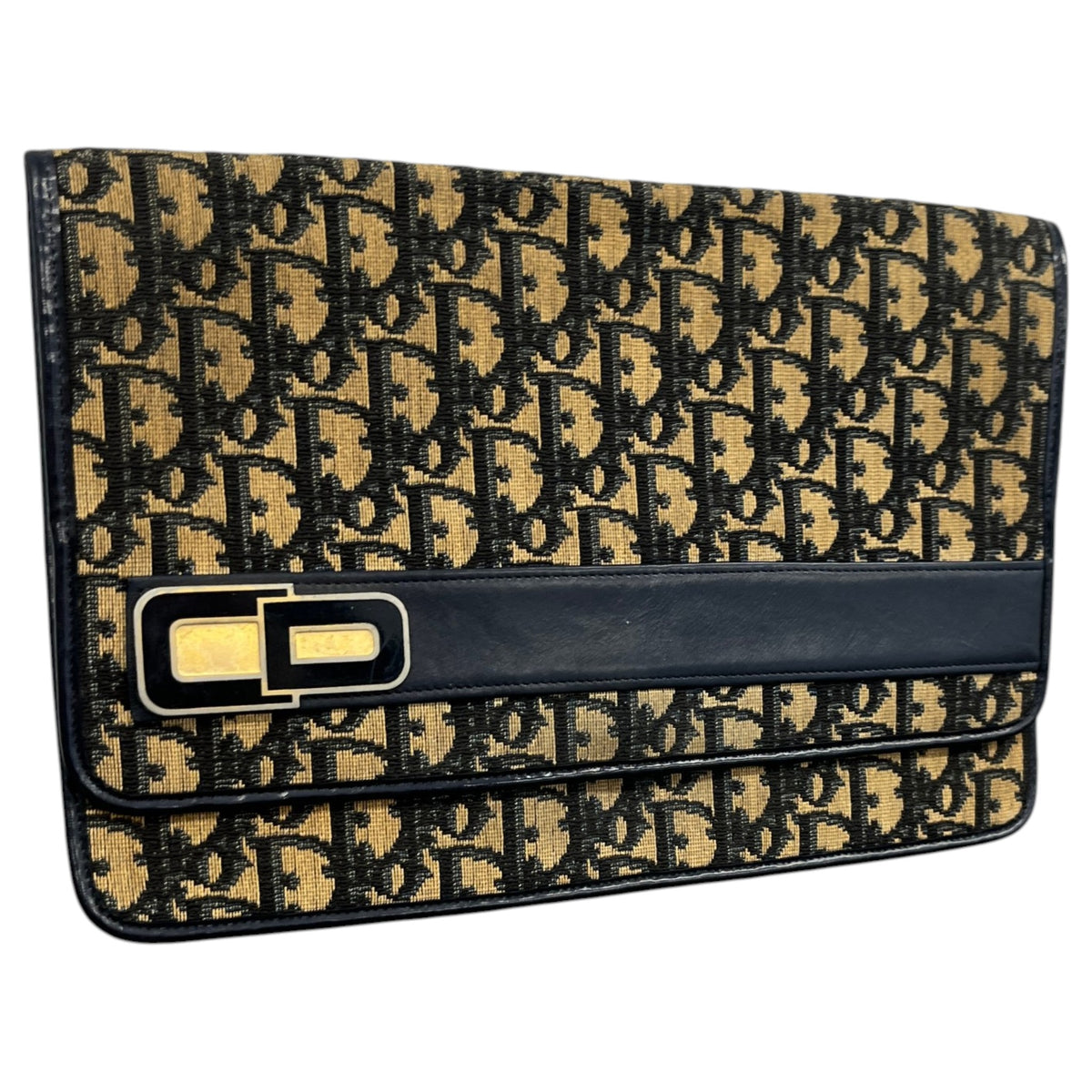 Women's Oblique Clutch Navy - Photo 3