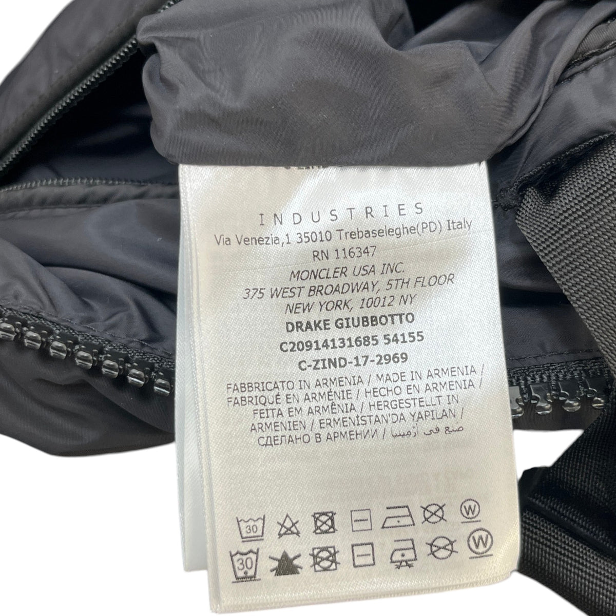 Men's Drake Giubbotto Down Jacket Black Size 6 / 3XL - Photo 8