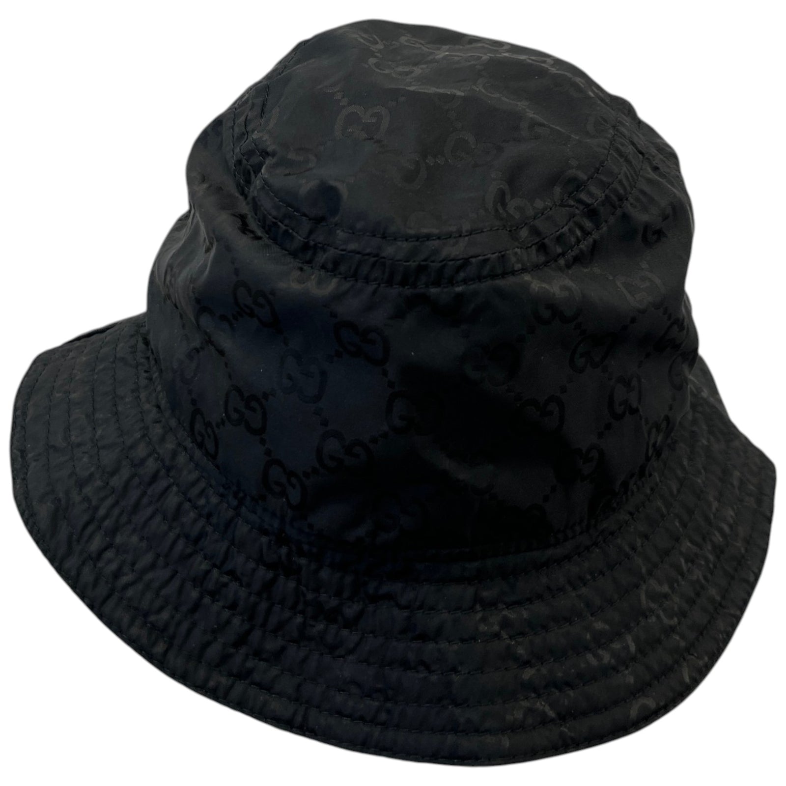 Men's GG Supreme Bucket Hat Black Size S - Photo 4