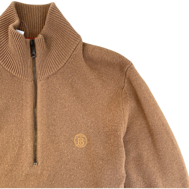 Men's Cashmere Embroidered Logo Sweatshirt Beige Size M