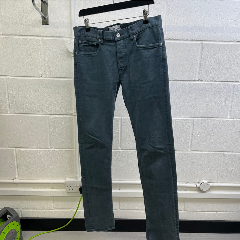Men's Applique Logo Jeans Blue Size Waist 32"