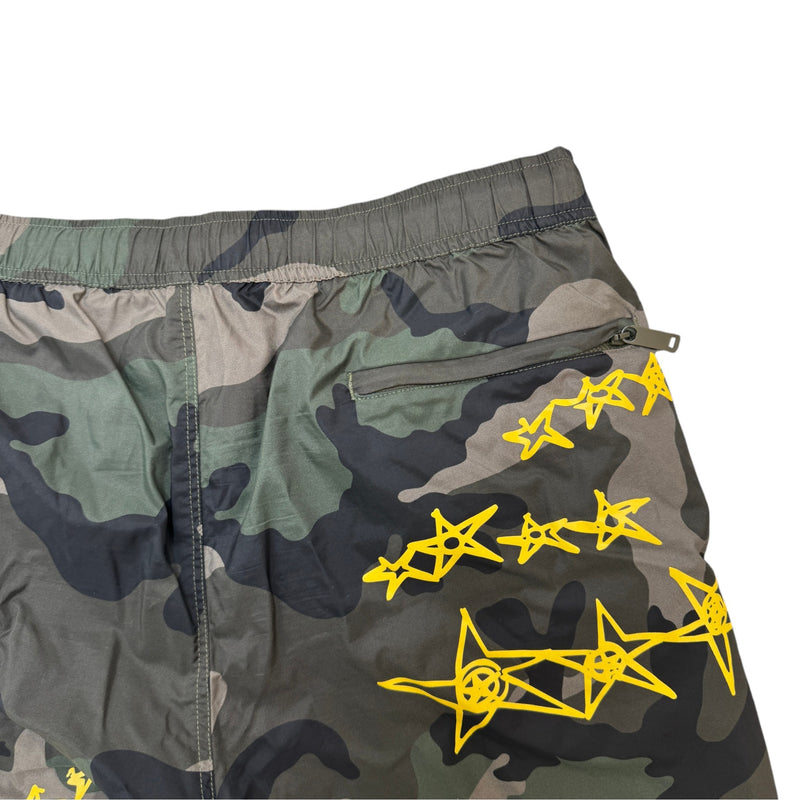 Men's Camouflage Stars Swim Shorts Khaki Size XS / W28