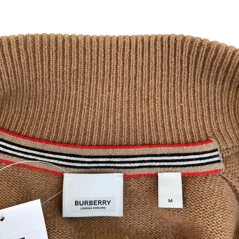 Men's Cashmere Embroidered Logo Sweatshirt Beige Size M