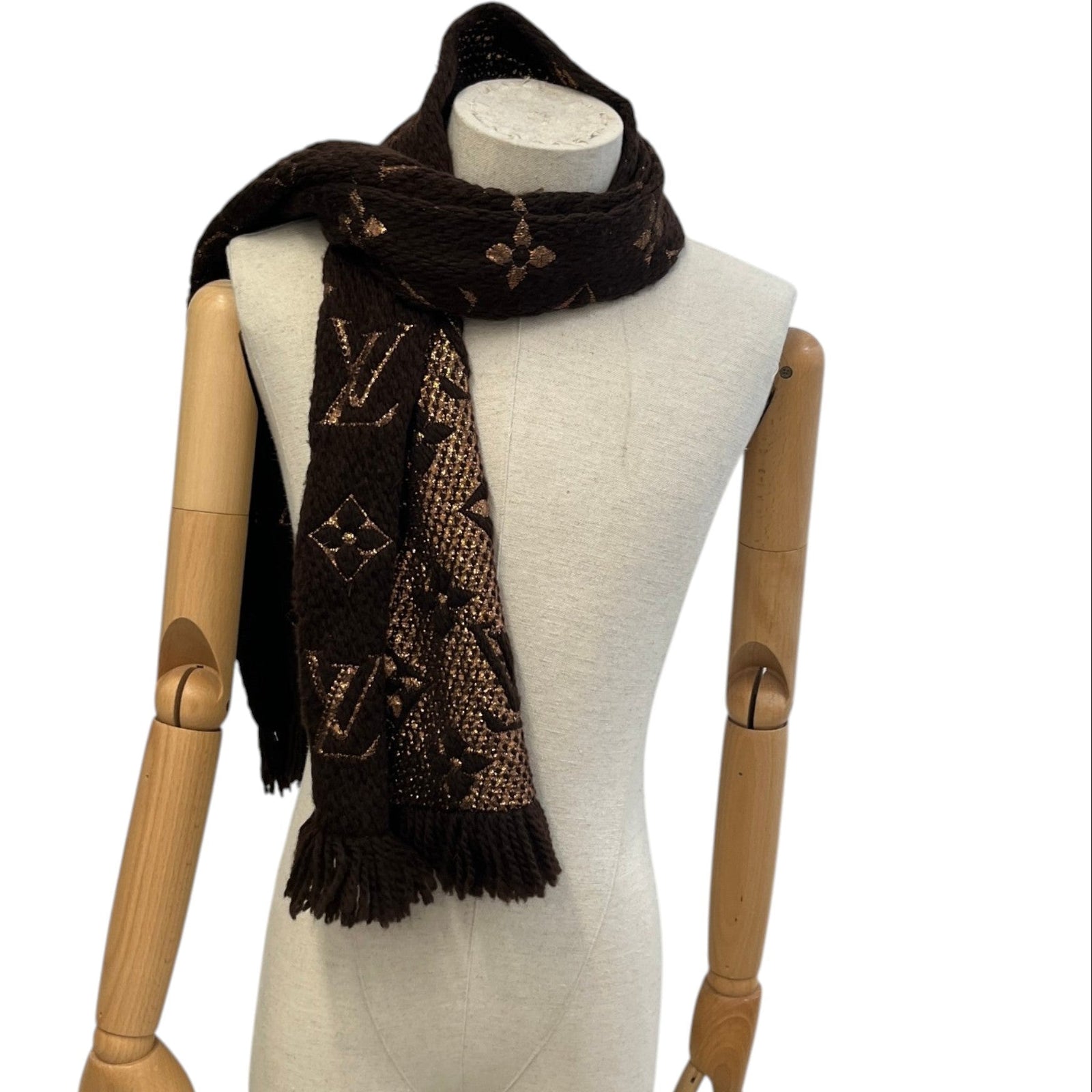 Women's Monogram Shine Scarf Brown - Photo 2