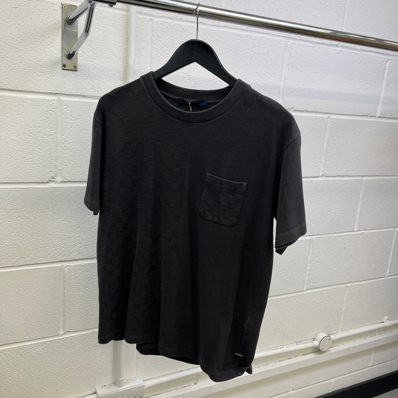 Men's Half Damier Pocket T-Shirt Grey Size L