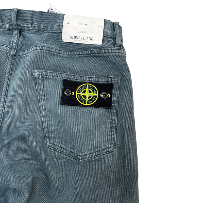 Men's Applique Logo Jeans Blue Size Waist 32"