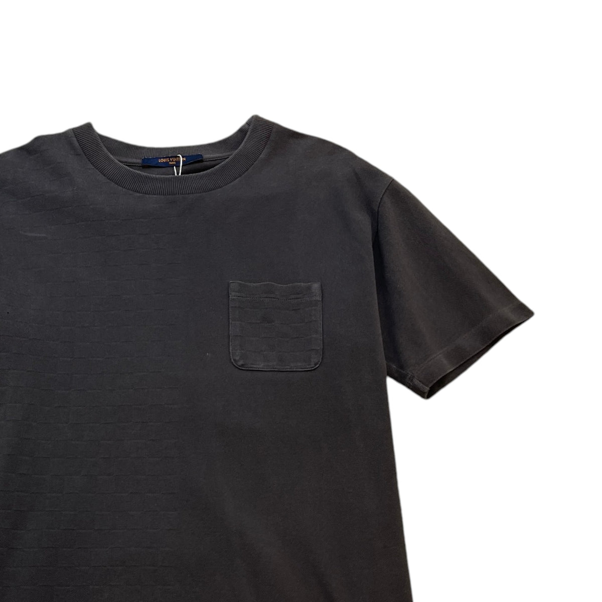 Men's Half Damier Pocket T-Shirt Grey Size L - Photo 3