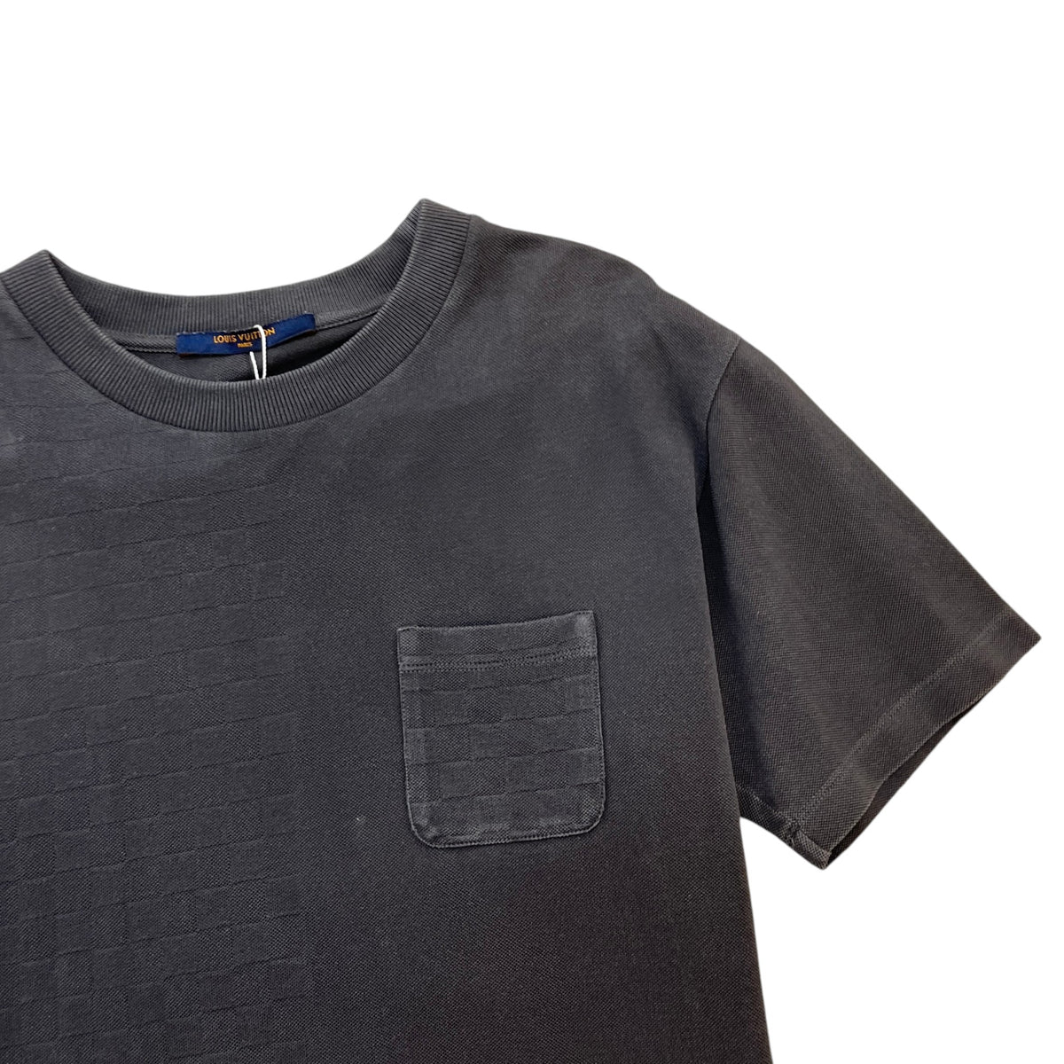 Men's Half Damier Pocket T-Shirt Grey Size L - Photo 5