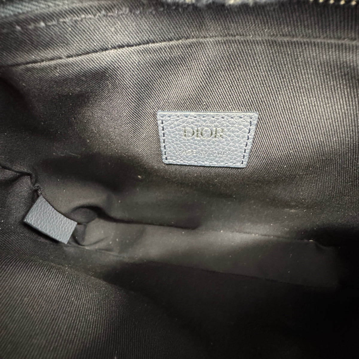 Men's Oblique Saddle Trio Messenger Bag Navy - Photo 11