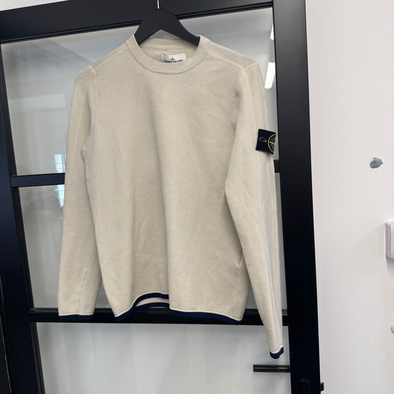 Men's Applique Logo Knit Jumper Beige Size M