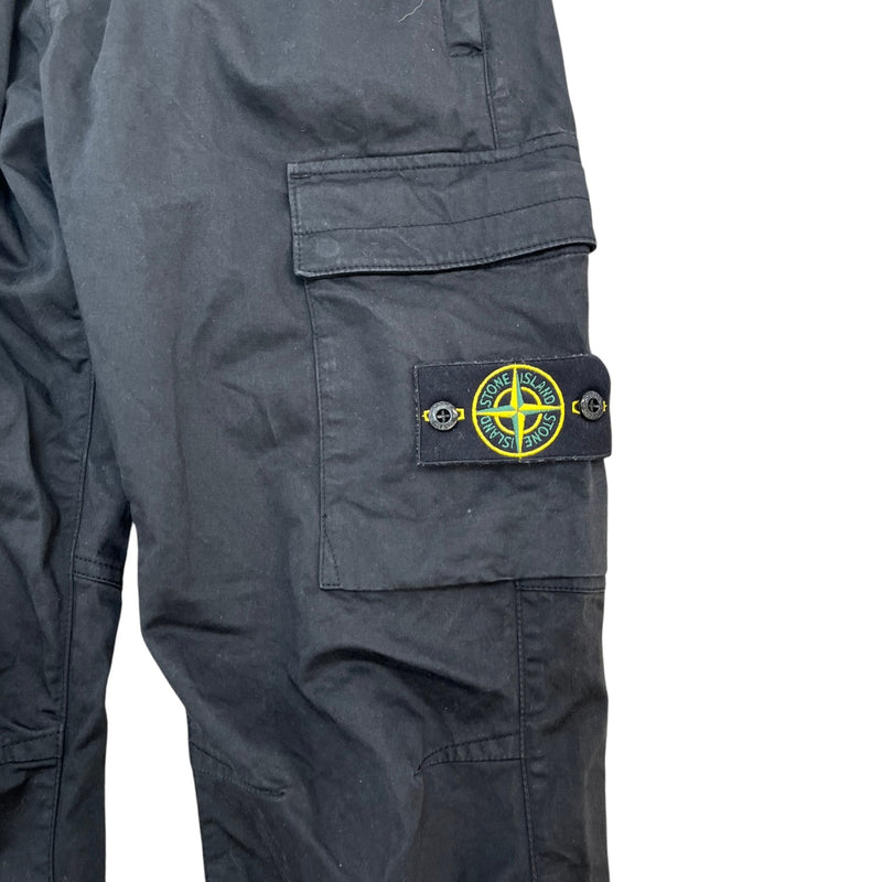 Men's Applique Logo Cargos Black Size Waist 30"