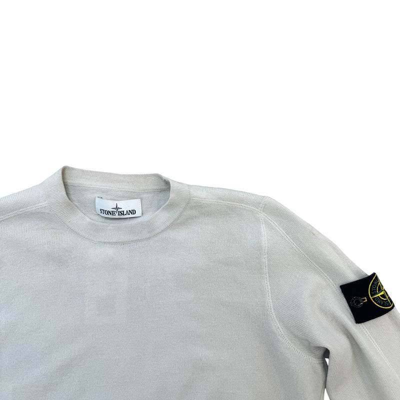 Men's Applique Logo Knit Jumper Beige Size M