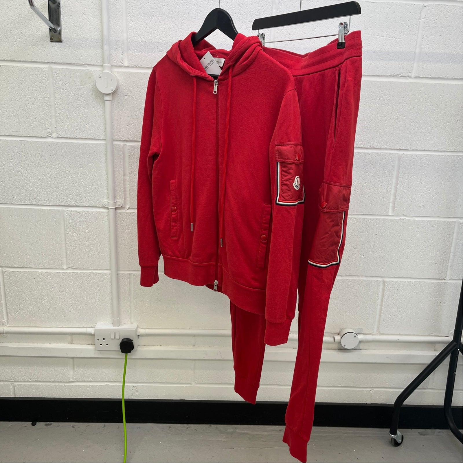 Men's Logo Patch Full Tracksuit Red Size M - Photo 17