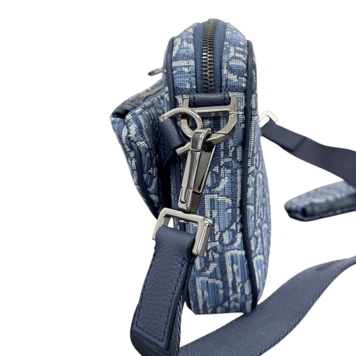 Men's Oblique Saddle Trio Messenger Bag Navy - Photo 7