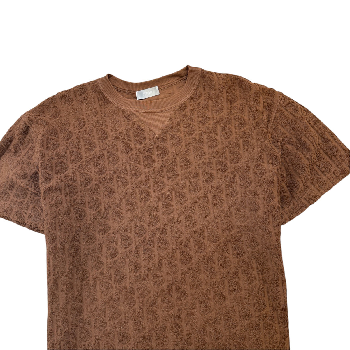 Men's Oblique Towelling T-Shirt Brown Size S - Photo 6