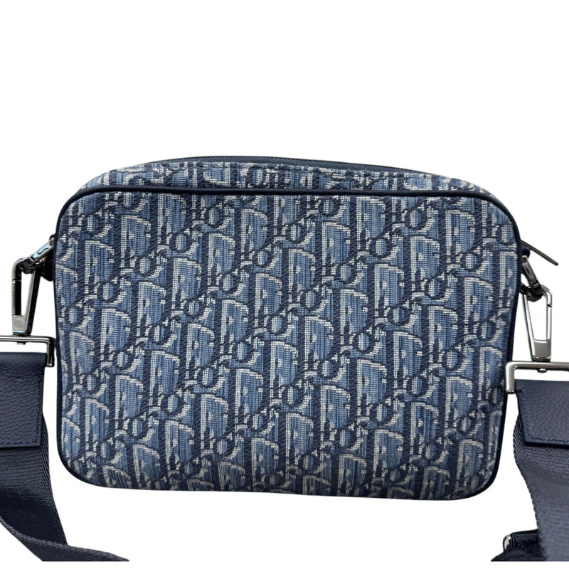 Men's Oblique Saddle Trio Messenger Bag Navy