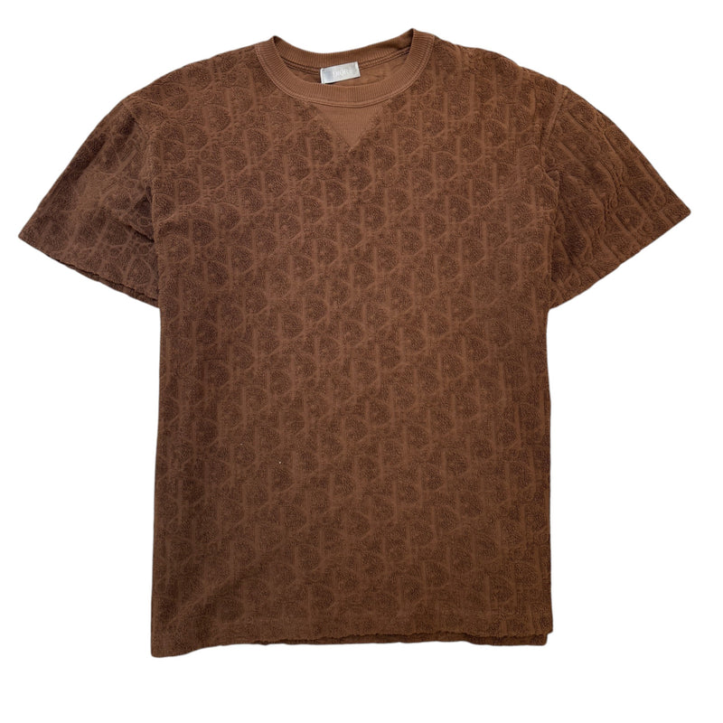 Men's Oblique Towelling T-Shirt Brown Size S