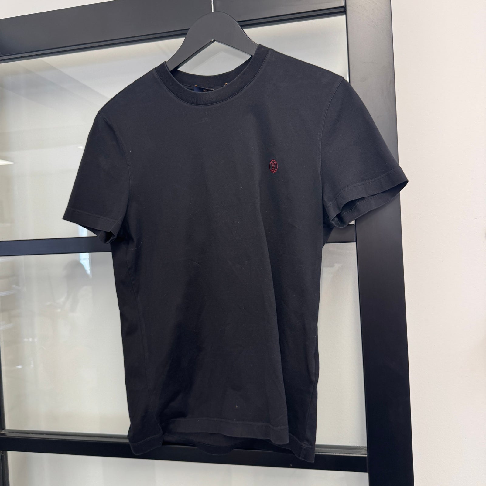 Men's Embroidered Logo T-Shirt Black Size S - Photo 6