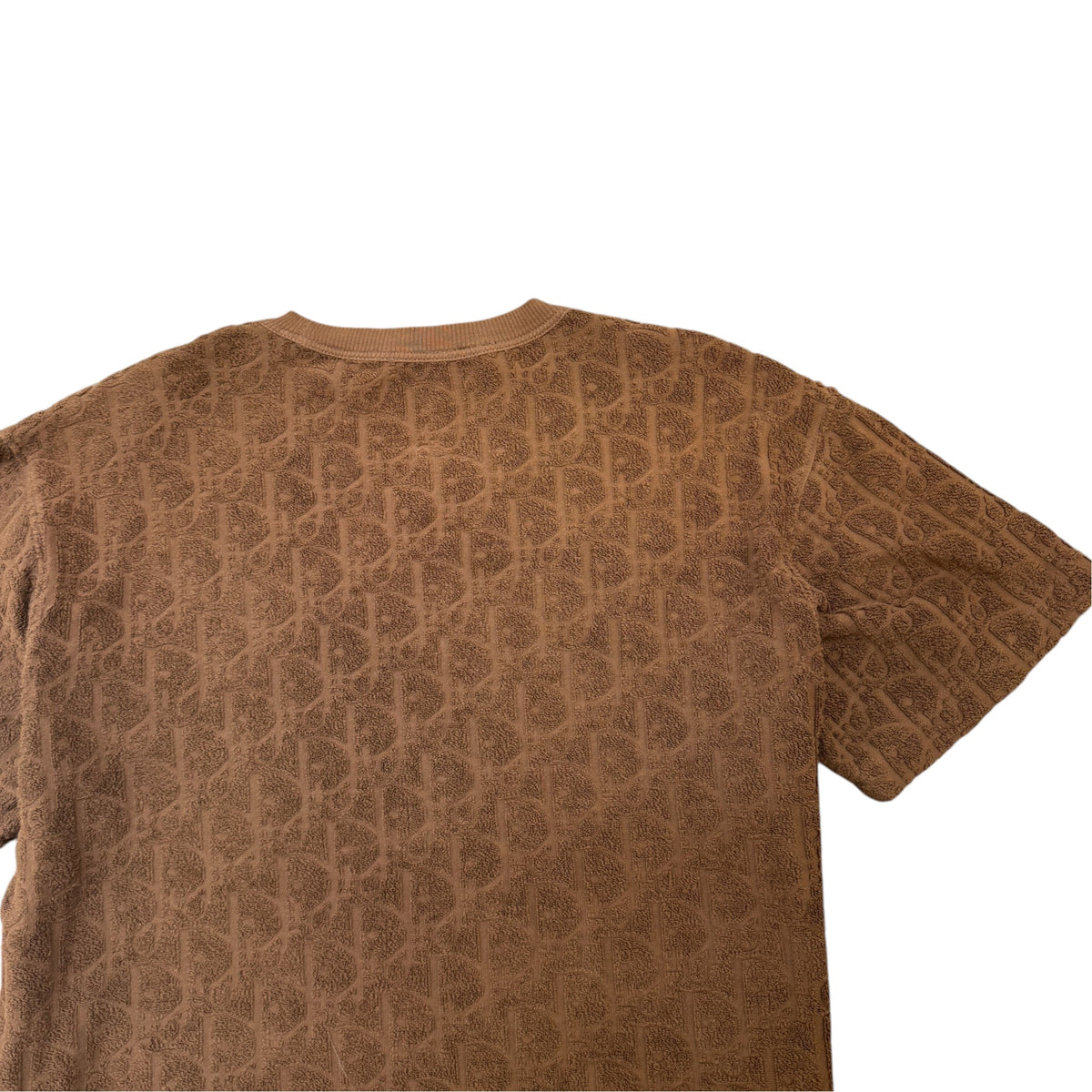 Men's Oblique Towelling T-Shirt Brown Size S - Photo 4