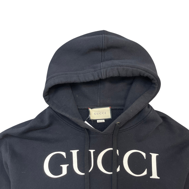 Men's Logo Print Hoodie Black Size L